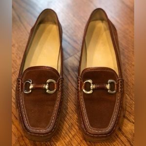 Geox US made patent leather and suede loafer
